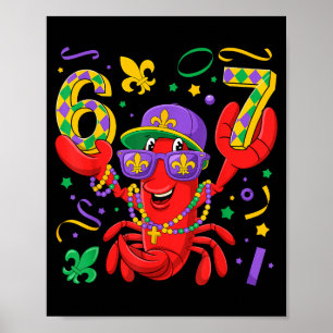 67 Mardi Gras Crawfish Beads Six Seven Carnival Bo Poster