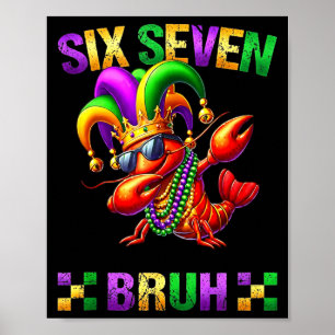 67 Mardi Gras Crawfish For Kids Funny Dabbing Six Poster