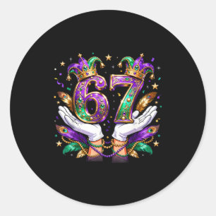 67 Mardi Gras Meme Carnival Party Quote _2 Classic Round Sticker
