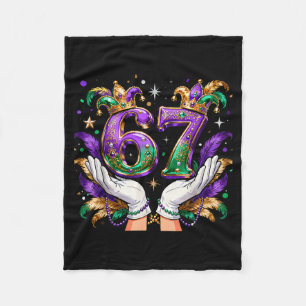 67 Mardi Gras Meme Carnival Party Quote Fleece Blanket