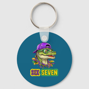 67 Mardigator Alligator Mardi Gras Six Seven Funny Key Ring