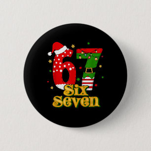 67 Mas Meme Candy Cane Six Seven Kids Men Women Ch 6 Cm Round Badge