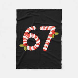 67 Mas Meme Candy Cane Six Seven Kids Men Women Ch Fleece Blanket