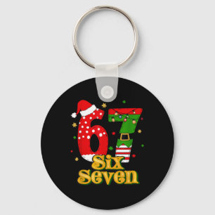 67 Mas Meme Candy Cane Six Seven Kids Men Women Ch Key Ring