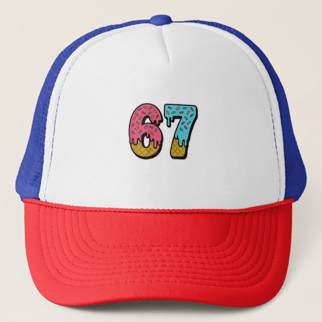 67 Mason Let's Get Sandy Funny  Trucker Hat (Front)