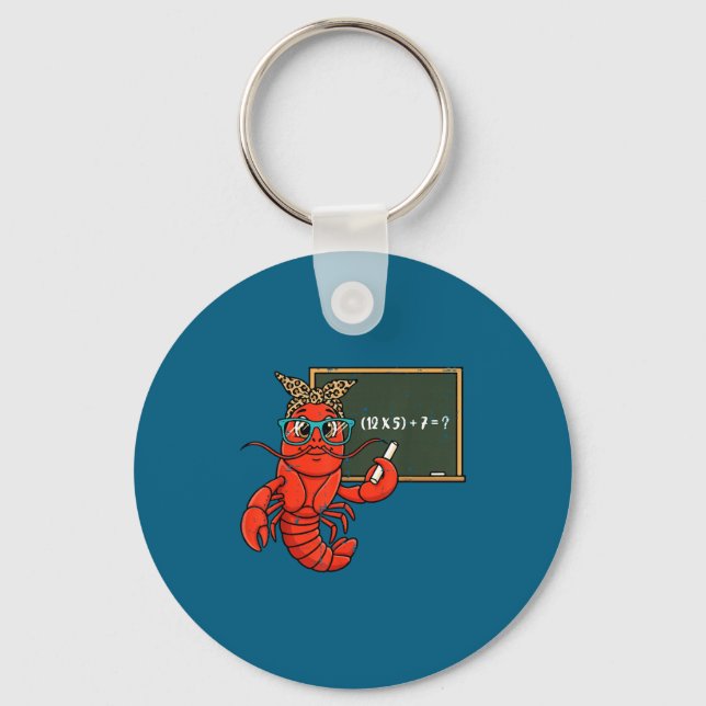 67 Math Equation Teacher Crawfish 6 7 Mardi Gras M Key Ring (Front)