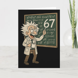 67 Math Meme Funny Professor Genius Chalkboard  Card