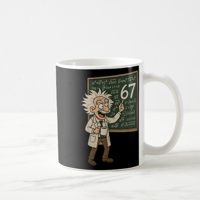 67 Math Meme Funny Professor Genius Chalkboard  Coffee Mug (Right)