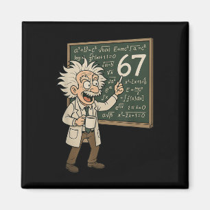 67 Math Meme Funny Professor Genius Chalkboard Magnet
