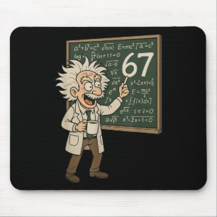 67 Math Meme Funny Professor Genius Chalkboard Mouse Pad