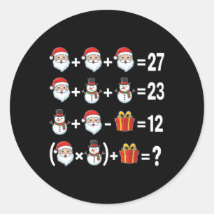67 Math Teacher Christmas Meme Six Seven Quiz Equa Classic Round Sticker