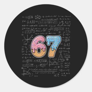 67 Math Teacher Mathematics 67th Number Ice Cream Classic Round Sticker