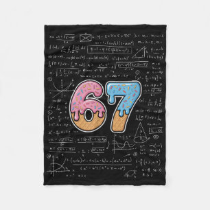67 Math Teacher Mathematics 67th Number Ice Cream  Fleece Blanket