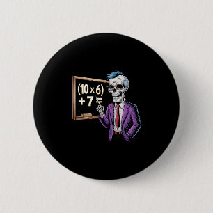 67 Math Teacher Meme Brainrot Six Seven Halloween 6 Cm Round Badge