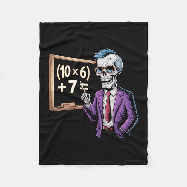 67 Math Teacher Meme Brainrot Six Seven Halloween  Fleece Blanket (Front)