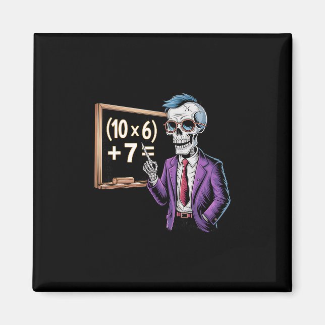 67 Math Teacher Meme Brainrot Six Seven Halloween  Magnet (Front)