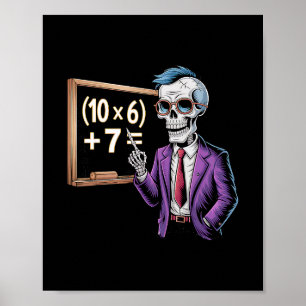 67 Math Teacher Meme Brainrot Six Seven Halloween Poster