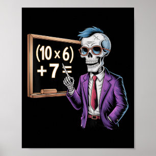 67 Math Teacher Meme Brainrot Six Seven Halloween  Poster