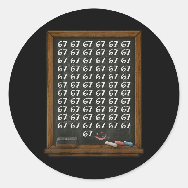 67 Math Teacher Overload Six Seven Brainrot Meme C Classic Round Sticker (Front)