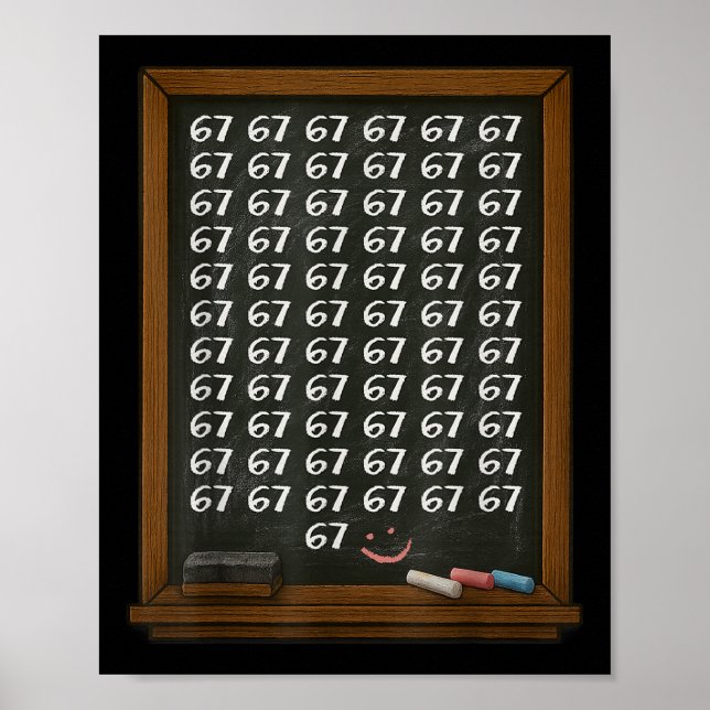 67 Math Teacher Overload Six Seven Brainrot Meme C Poster (Front)