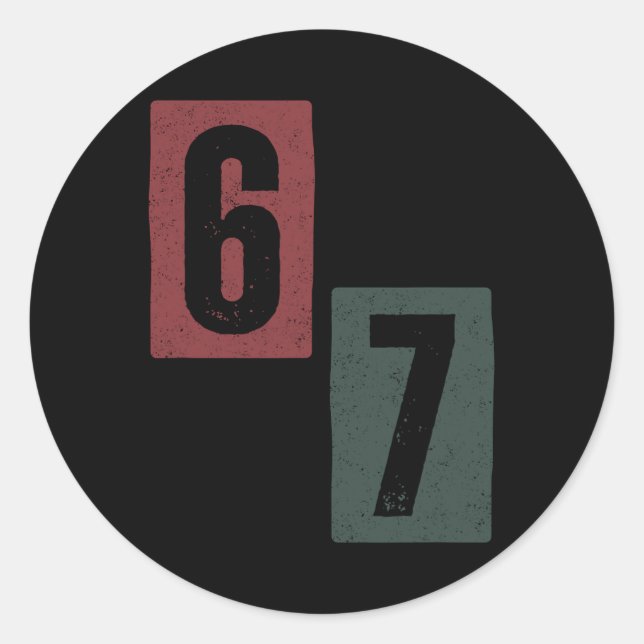 67 Meme 1  Classic Round Sticker (Front)
