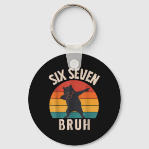 67 Meme 6 7 Dabbing Capyra Six Seven Bruh Funny Bo Key Ring