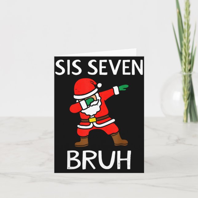 67 Meme 6 7 Funny Christmas Dabbing Santa Six Seve Card (Front)