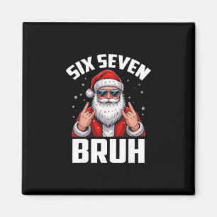 67 Meme 6 7 Funny Christmas Santa Rock On Six Seve Magnet