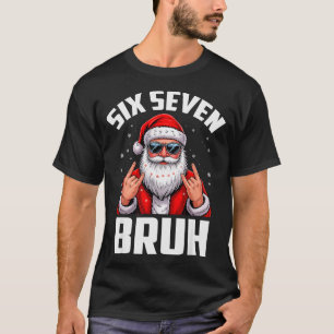 67 Meme 6 7 Funny Christmas Santa Rock On Six Seve T-Shirt