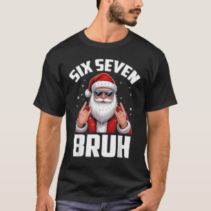 67 Meme 6 7 Funny Christmas Santa Rock On Six Seve T-Shirt