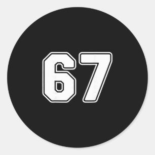 67 Meme 6 7 Numbers Six Seven Funny Boys Kids  Classic Round Sticker