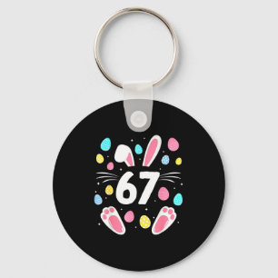67 meme 6 7 six seven easter bunny kids boys girls key ring