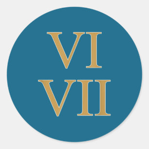 67 Meme 6 7 Six Seven Latin Number Roman Numerals Classic Round Sticker