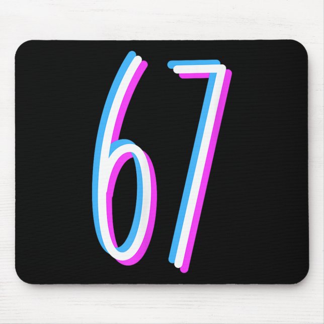 67 Meme 6 7 Six Seven Number Costume  Mouse Pad (Front)