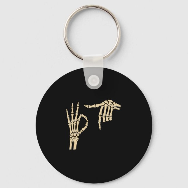 67 Meme 6 7 Skeleton Halloween Six Seven Gen Alpha Key Ring (Front)