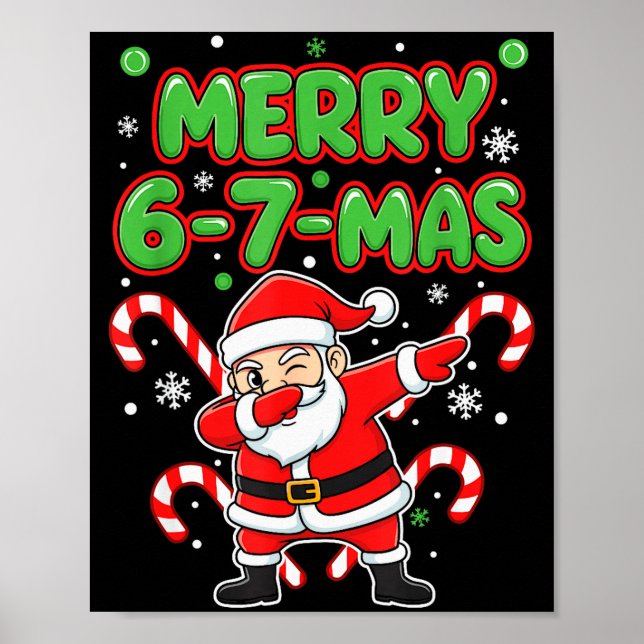 67 Meme Alpha Gen Slang Merry 6-7-mas Santa Christ Poster (Front)