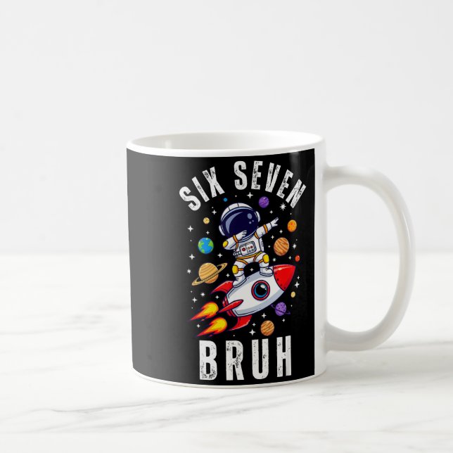 67 Meme Astronaut Dabbing In Space Funny Six Seven Coffee Mug (Right)