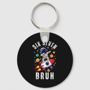 67 Meme Astronaut Dabbing In Space Funny Six Seven Key Ring
