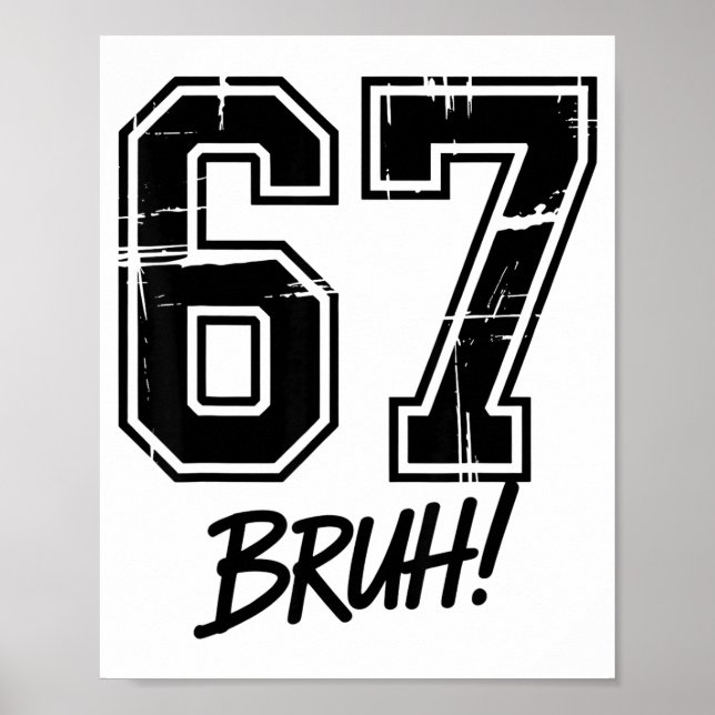 67 Meme Bruh Six Seven  Poster (Front)