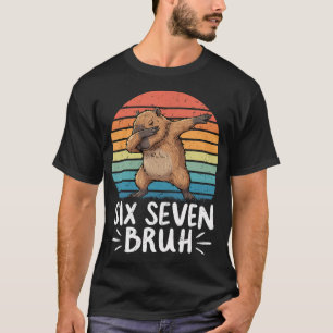 67 Meme Capybara Funny Six Seven Bruh Capybara For T-Shirt
