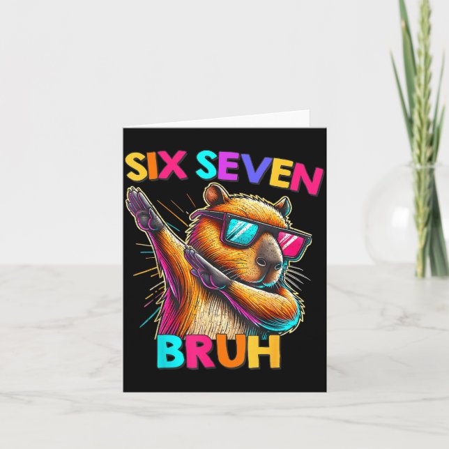 67 Meme Capybara Six Seven Bruh Capybara Kids Boys Card (Front)