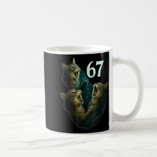 67 Meme Cat Howling At 67 Funny 6 7  Coffee Mug