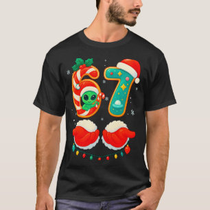67 Meme Christmas Funny Alien Santa Six Seven Xmas T-Shirt