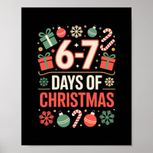 67 Meme Christmas Holiday Funny Six Seven Gen Alph Poster