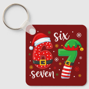 67 Meme Christmas Key Ring