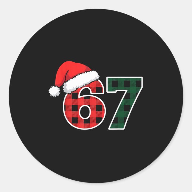 67 Meme Christmas Six Seven  Classic Round Sticker (Front)
