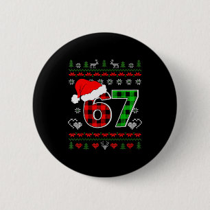 67 Meme Christmas Six Seven Xmas Ugly Sweater Men  6 Cm Round Badge