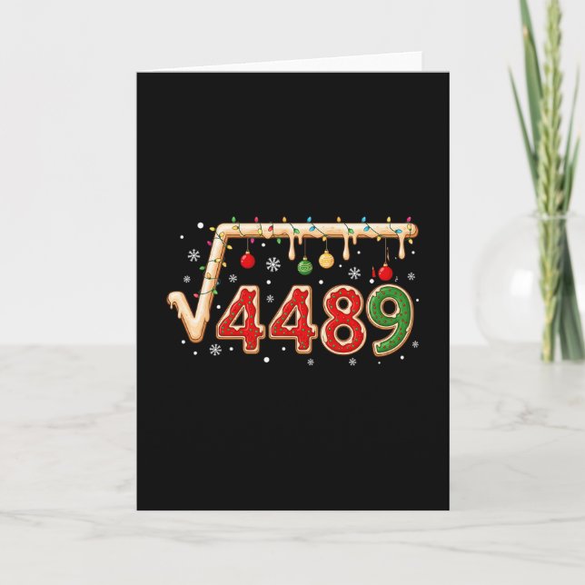 67 Meme Christmas Square Root 4489 Six Seven Math  Card (Front)