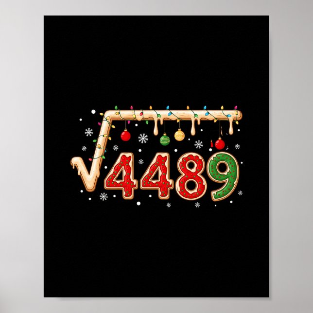 67 Meme Christmas Square Root 4489 Six Seven Math  Poster (Front)