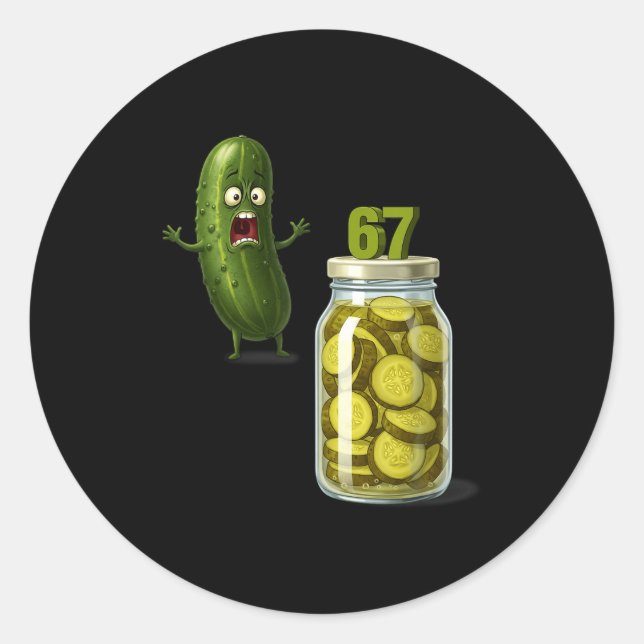 67 Meme Ckle Surprise A Jar Of Sliced Ckles Cuber  Classic Round Sticker (Front)